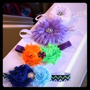 Infant Headbands Flowers Set of 4